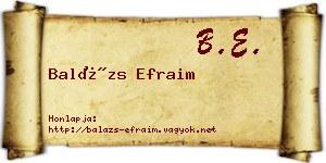 Balázs Efraim névjegykártya